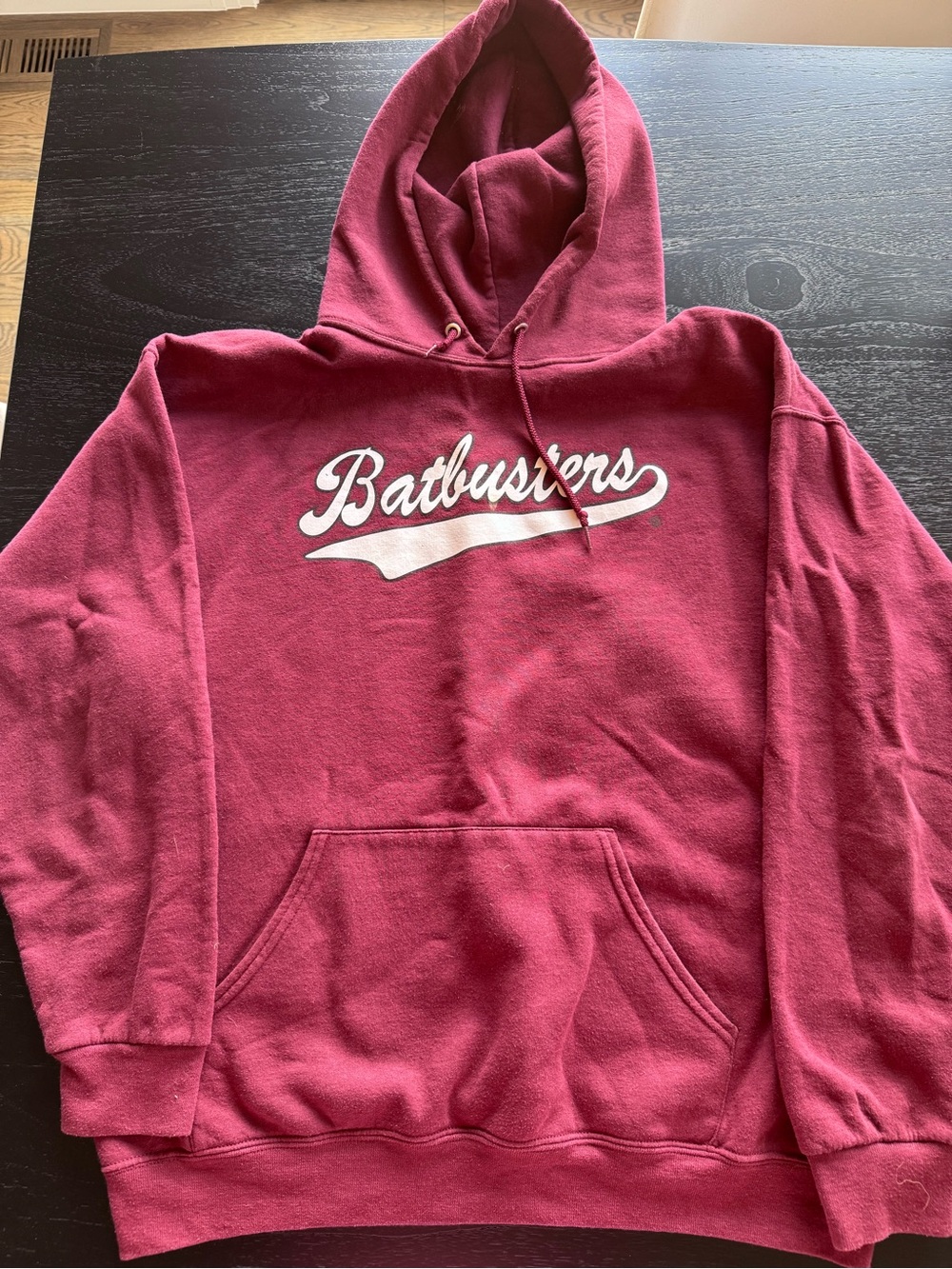 Jerzees Batbusters Maroon Sweatshirt with Logo Tag